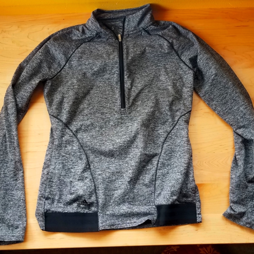 Grey Adidis Running Long Sleeve Quarter Zip